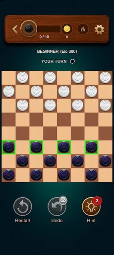 Gameplay screenshot 1 from Checkers: Classic Board Game - Board game