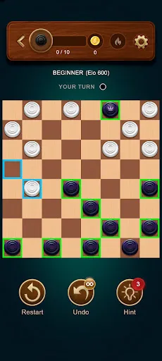 Gameplay screenshot 2 from Checkers: Classic Board Game - Board game